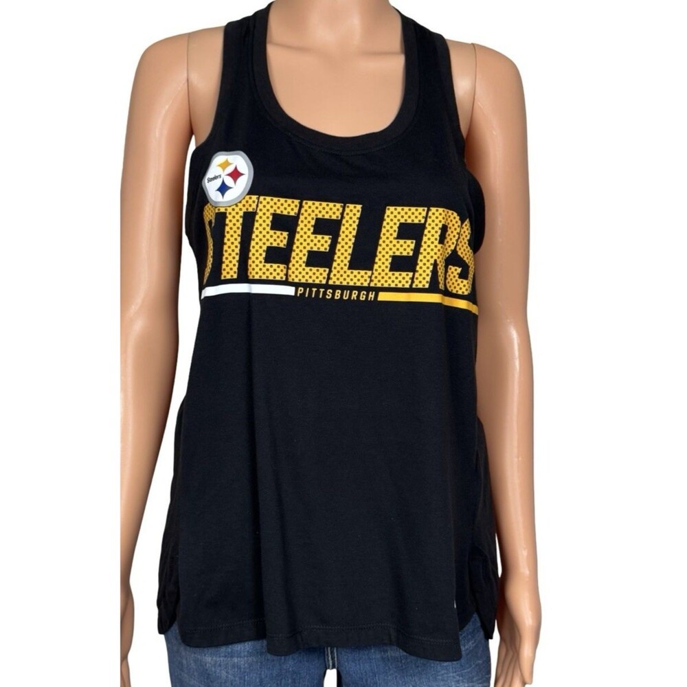 Pittsburgh Steelers Nike Womens Large Tank Top Shirt Black Screen Print New